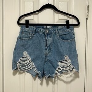 Rewash. Super high rise. Stretch. Distressed. Jean shorts. Size 29.